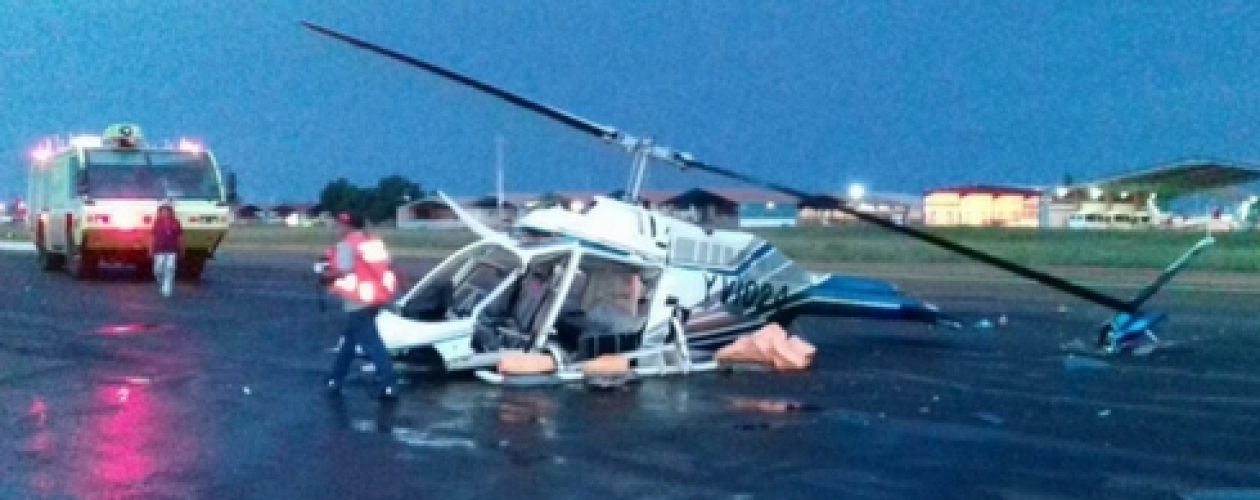Cae helicóptero en Puerto Ordaz tras presentar desperfecto mecánico