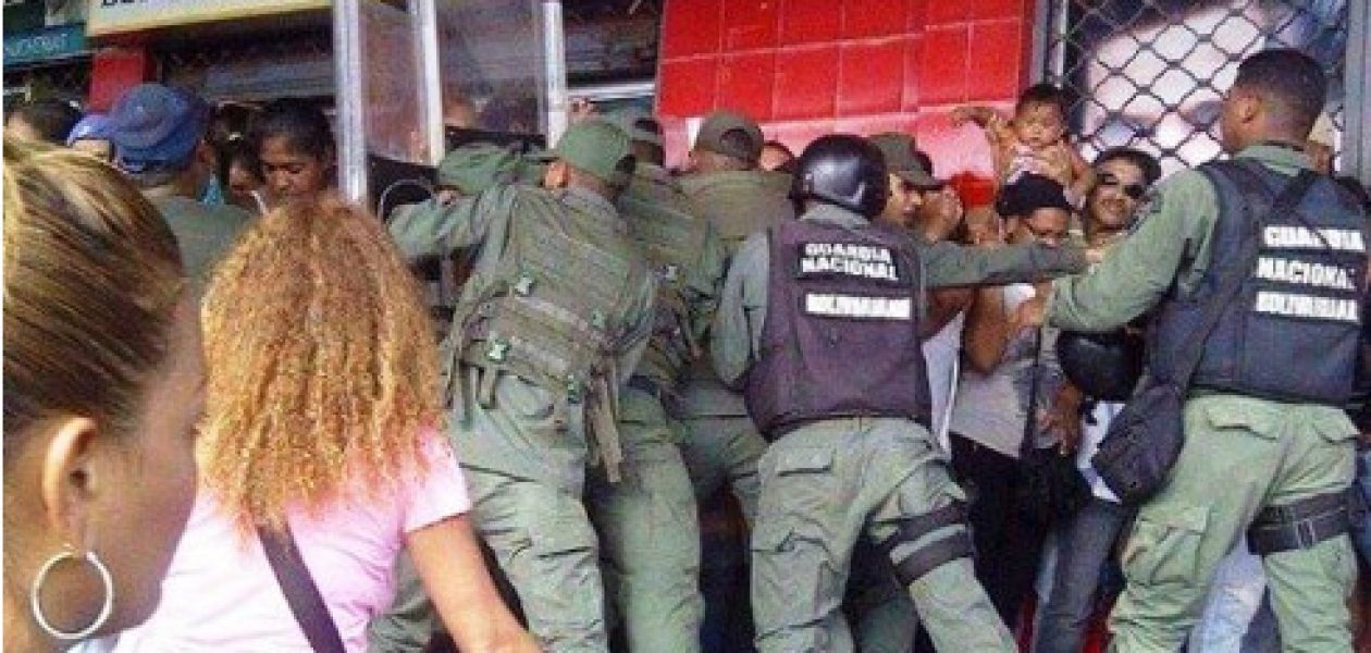 En Guayana los militares controlan las colas a punta de empujones