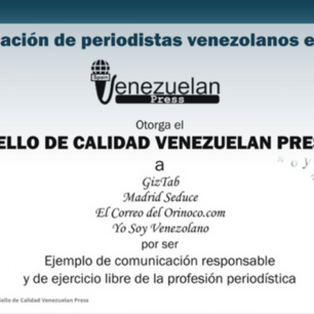 Cuatro medios de periodistas venezolanos en España reciben el Sello de Calidad Venezuelan Press