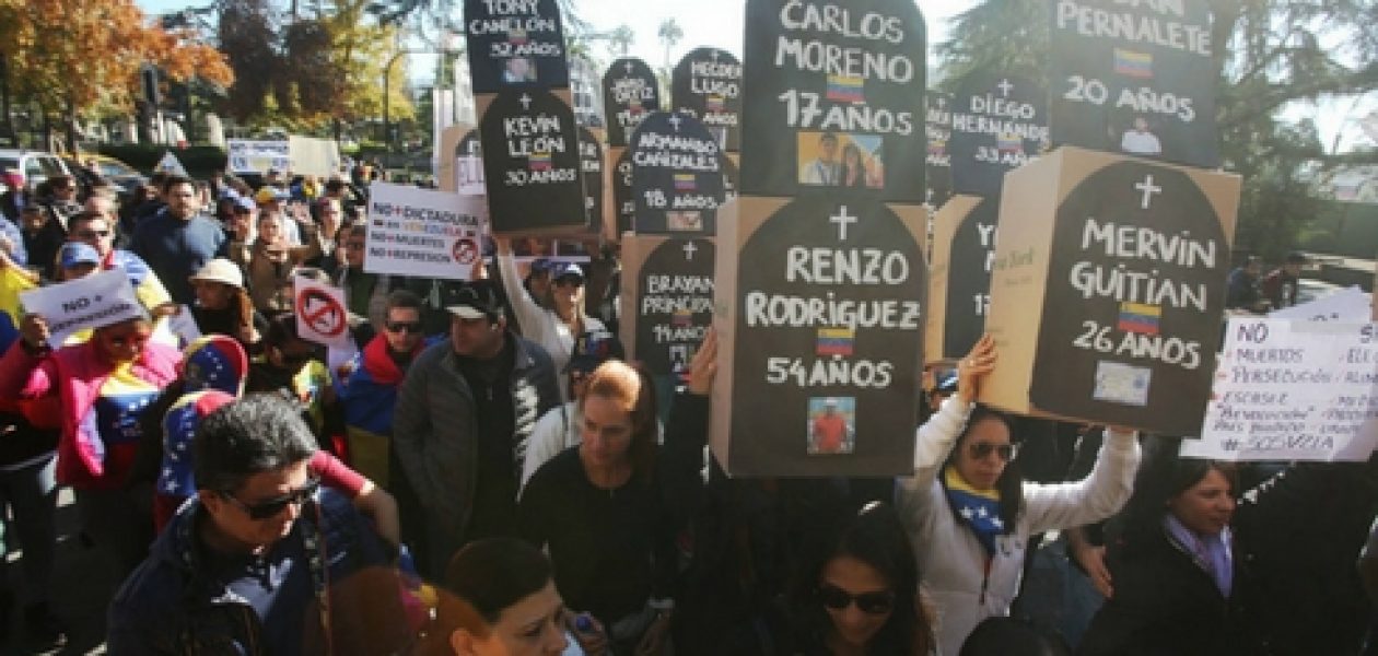 Protesta de venezolanos en Chile se vio afectada por oficialistas
