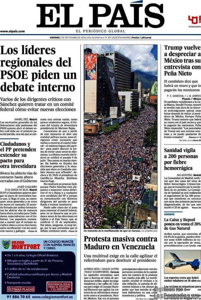 toma de caracas el pais prensa españa