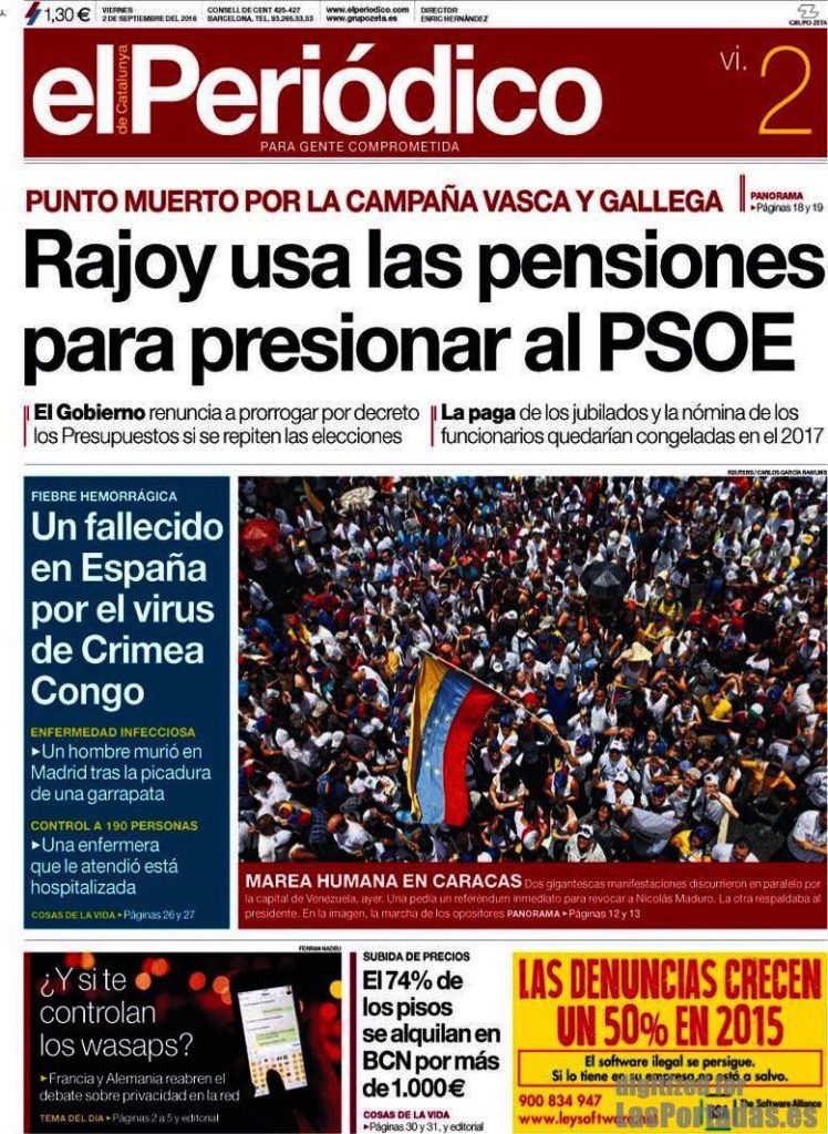 toma de caracas prensa española el periodico