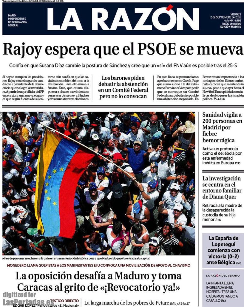 toma de caracas prensa española la razon