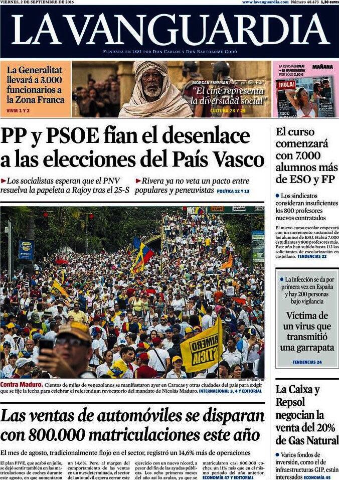 toma de caracas prensa española la vanguardia